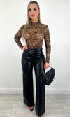 GIGI LEOPARD MESH TOP