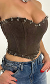 SAMMIE WASHED DENIM CORSET