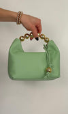 LEATHER BALL HANDLE BAG (MINT)