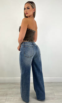 SAMMIE WASHED DENIM CORSET