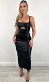 GINA LEATHER MAXI DRESS