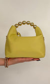 LEATHER BALL HANDLE BAG (YELLOW)