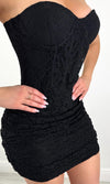 BROOKE LACE RUCHED MINI DRESS