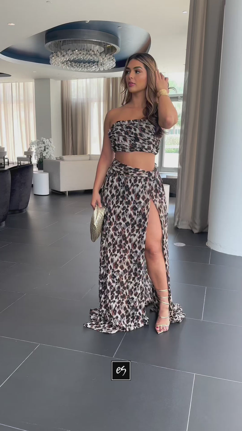 ALESSANDRA LEOPARD SKIRT SET